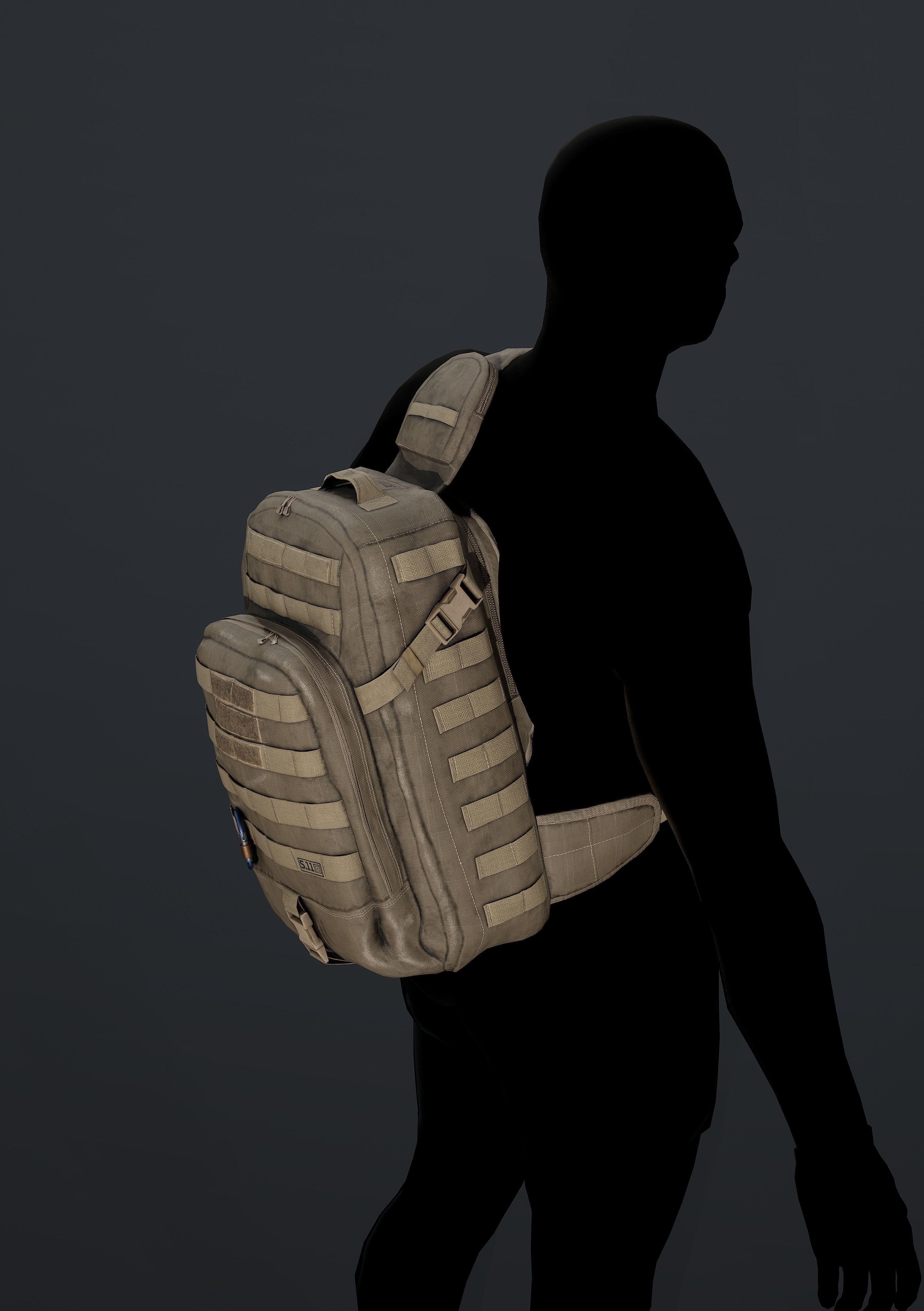 Moab Rush tactical bag Low-poly 3D model_7