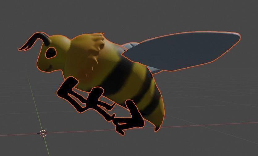 a basic  low poly Bee Free low-poly 3D model_1