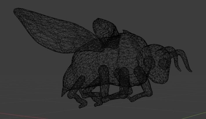 a basic  low poly Bee Free low-poly 3D model_5