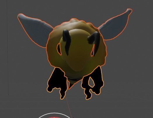 a basic  low poly Bee Free low-poly 3D model_3