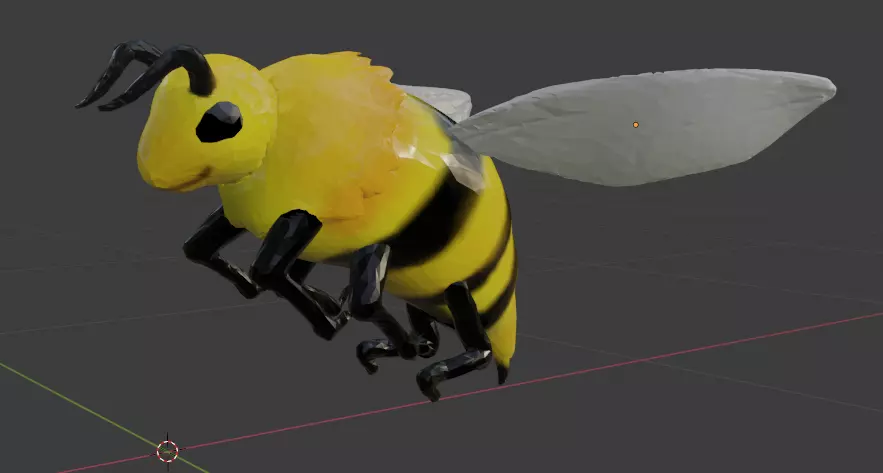 a basic  low poly Bee Free low-poly 3D model_0