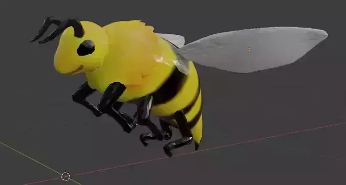 a basic  low poly Bee Free low-poly 3D model