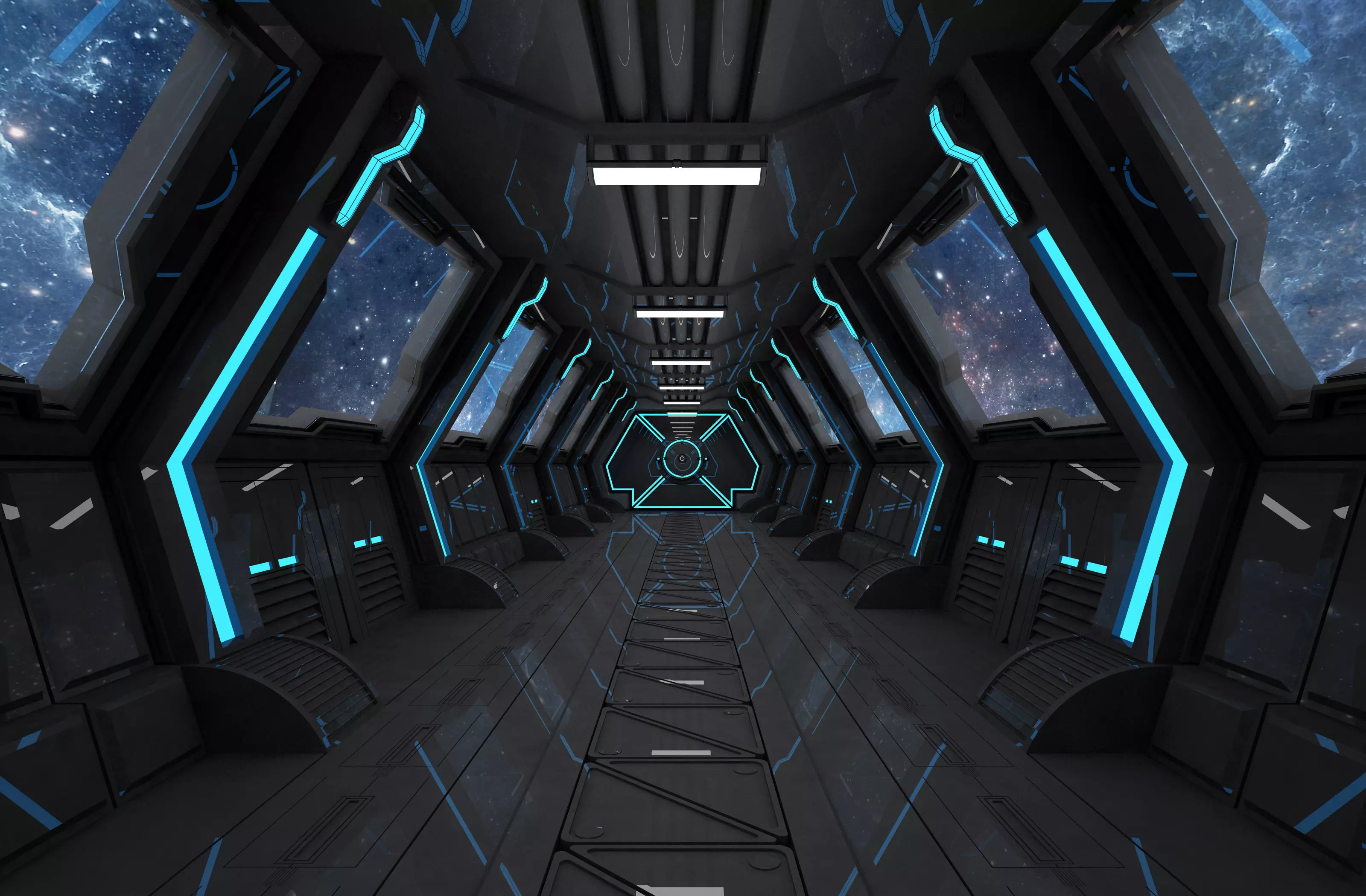 SCI FI INTERIOR SCENE SPACE SHIP Low-poly 3D model