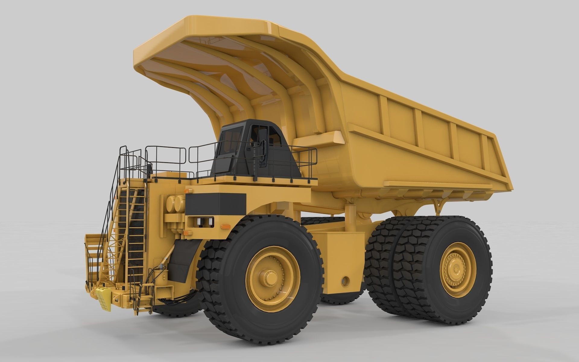 Mining Excavator and Truck 3D Model Collection_9