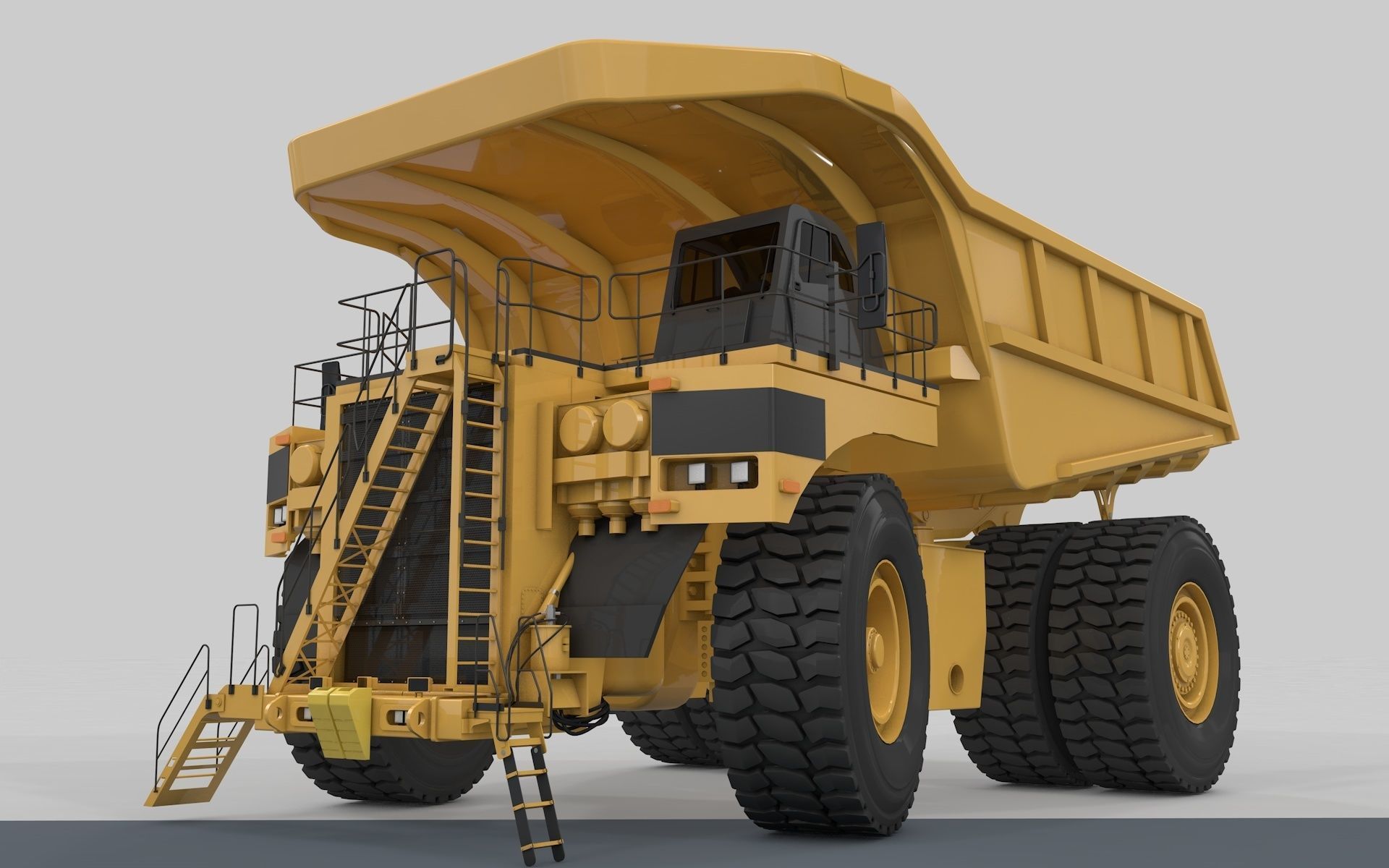 Mining Excavator and Truck 3D Model Collection_6