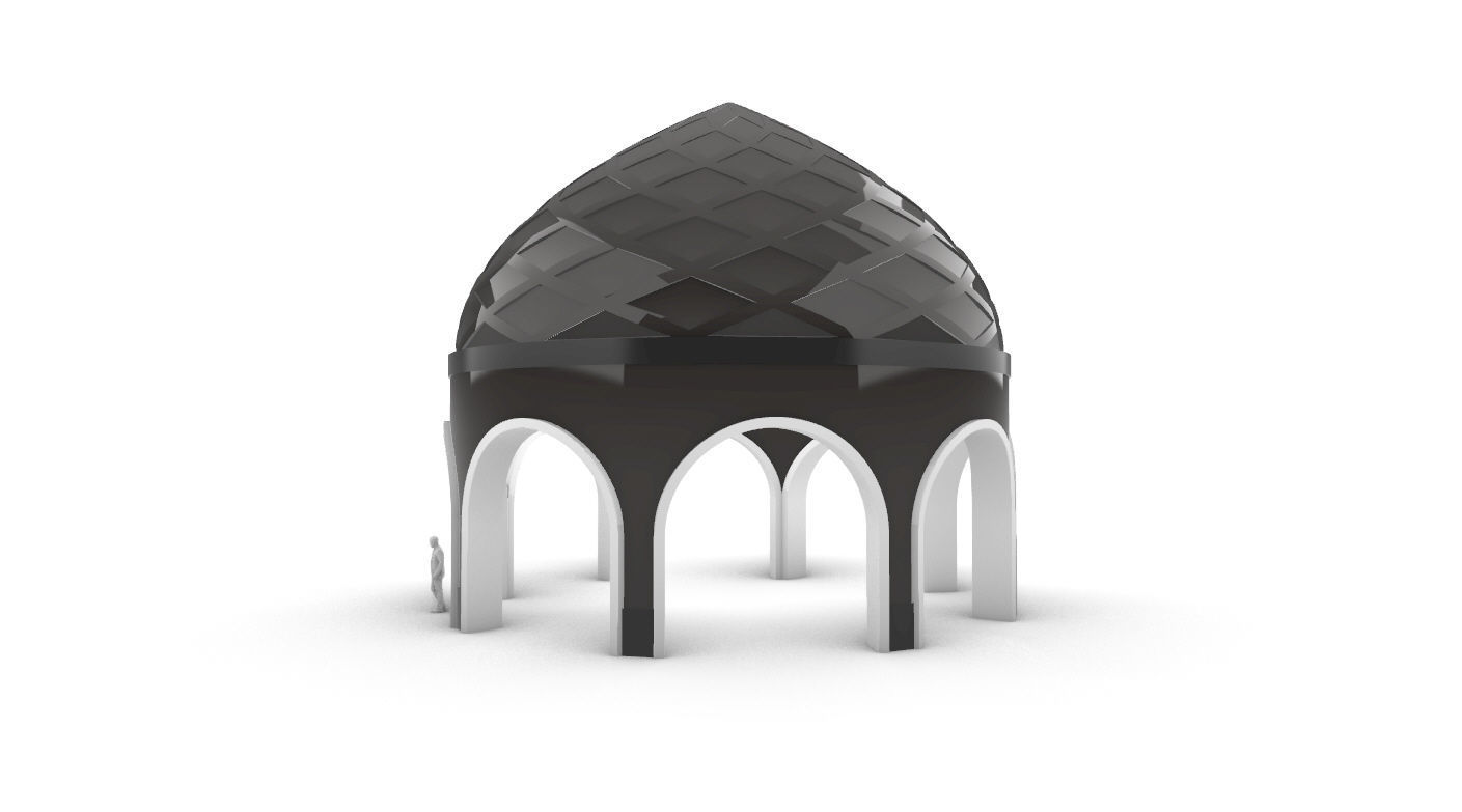 Dome Temple Diamond Pattern 3D model_14