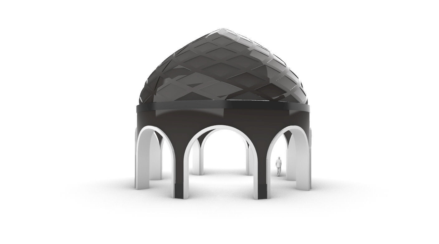 Dome Temple Diamond Pattern 3D model_38
