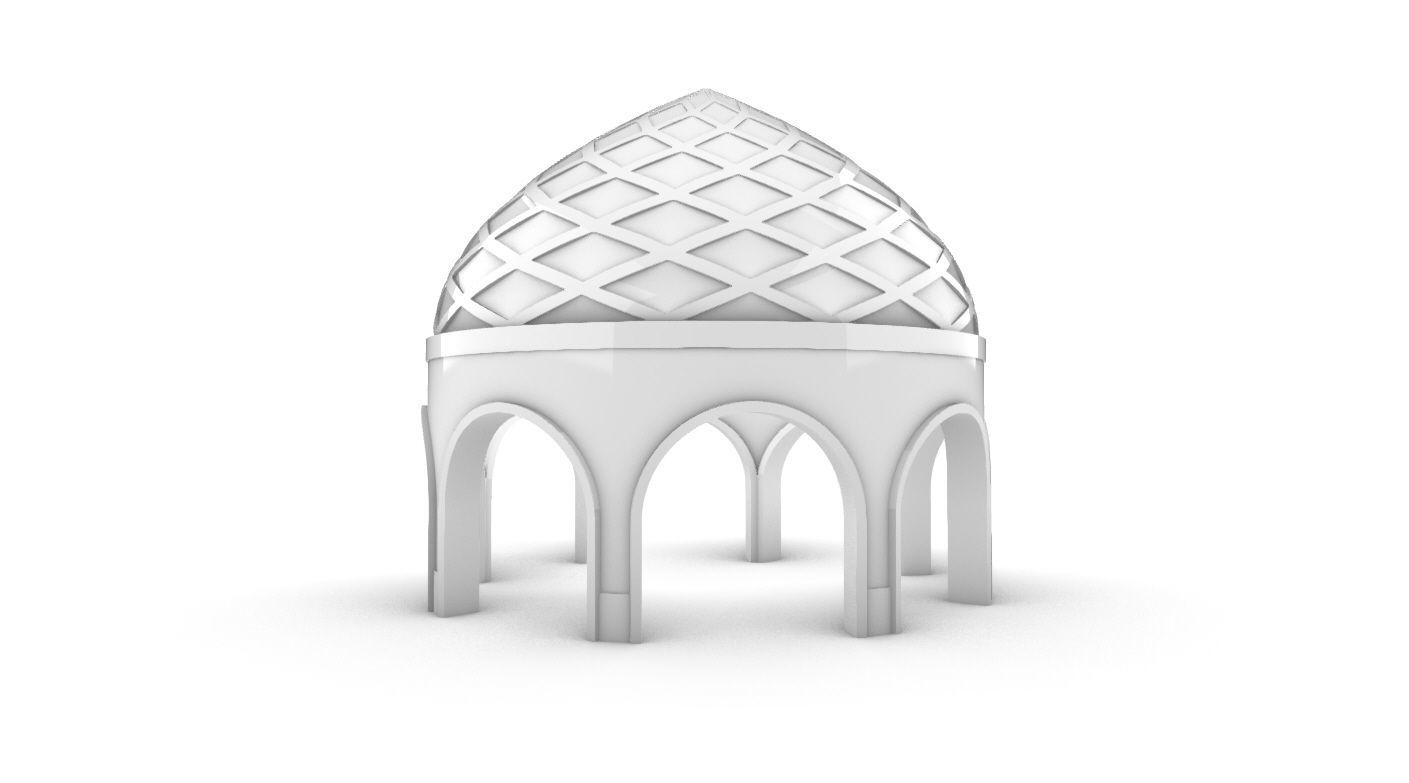 Dome Temple Diamond Pattern 3D model_45