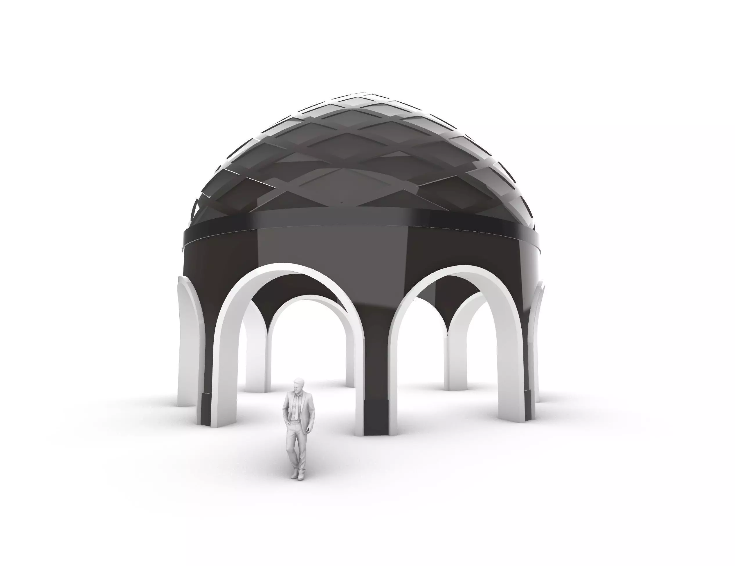 Dome Temple Diamond Pattern 3D model_0