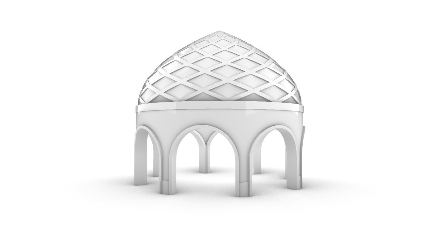 Dome Temple Diamond Pattern 3D model_18