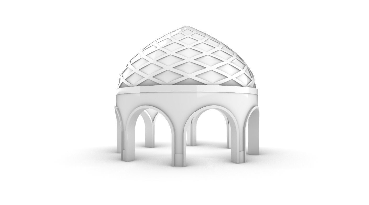 Dome Temple Diamond Pattern 3D model_21
