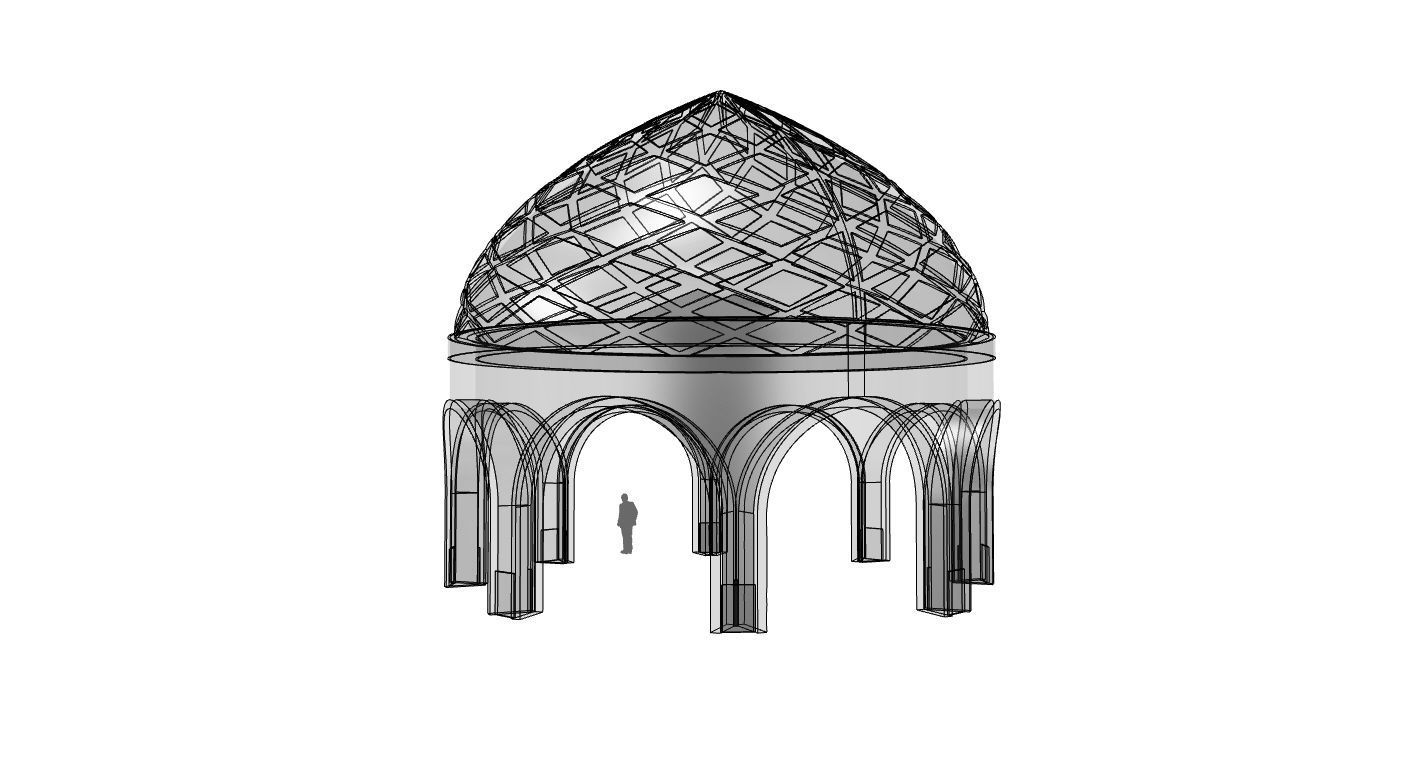 Dome Temple Diamond Pattern 3D model_28