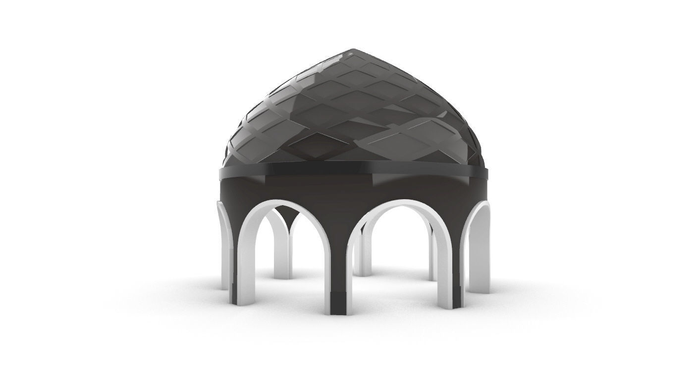 Dome Temple Diamond Pattern 3D model_20
