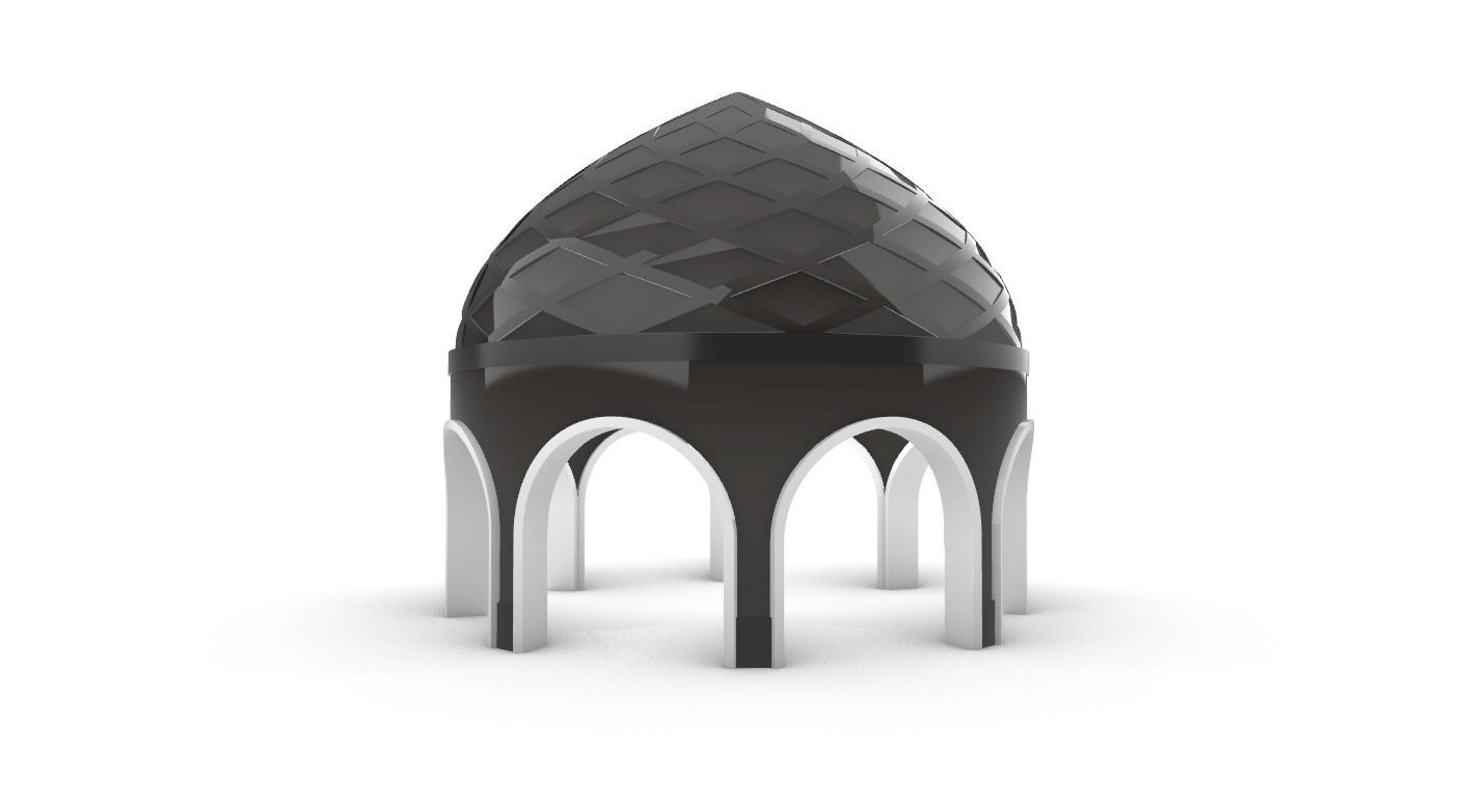 Dome Temple Diamond Pattern 3D model_41