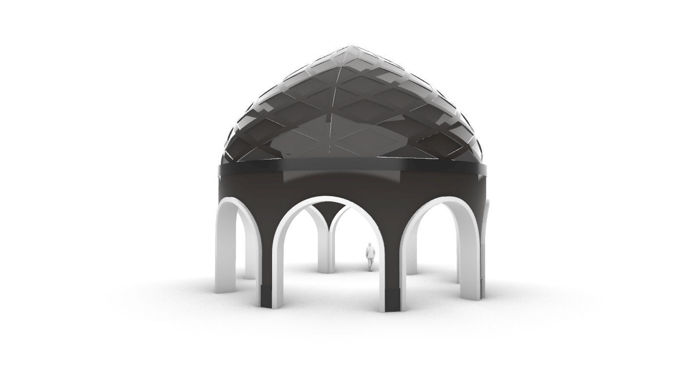 Dome Temple Diamond Pattern 3D model_32