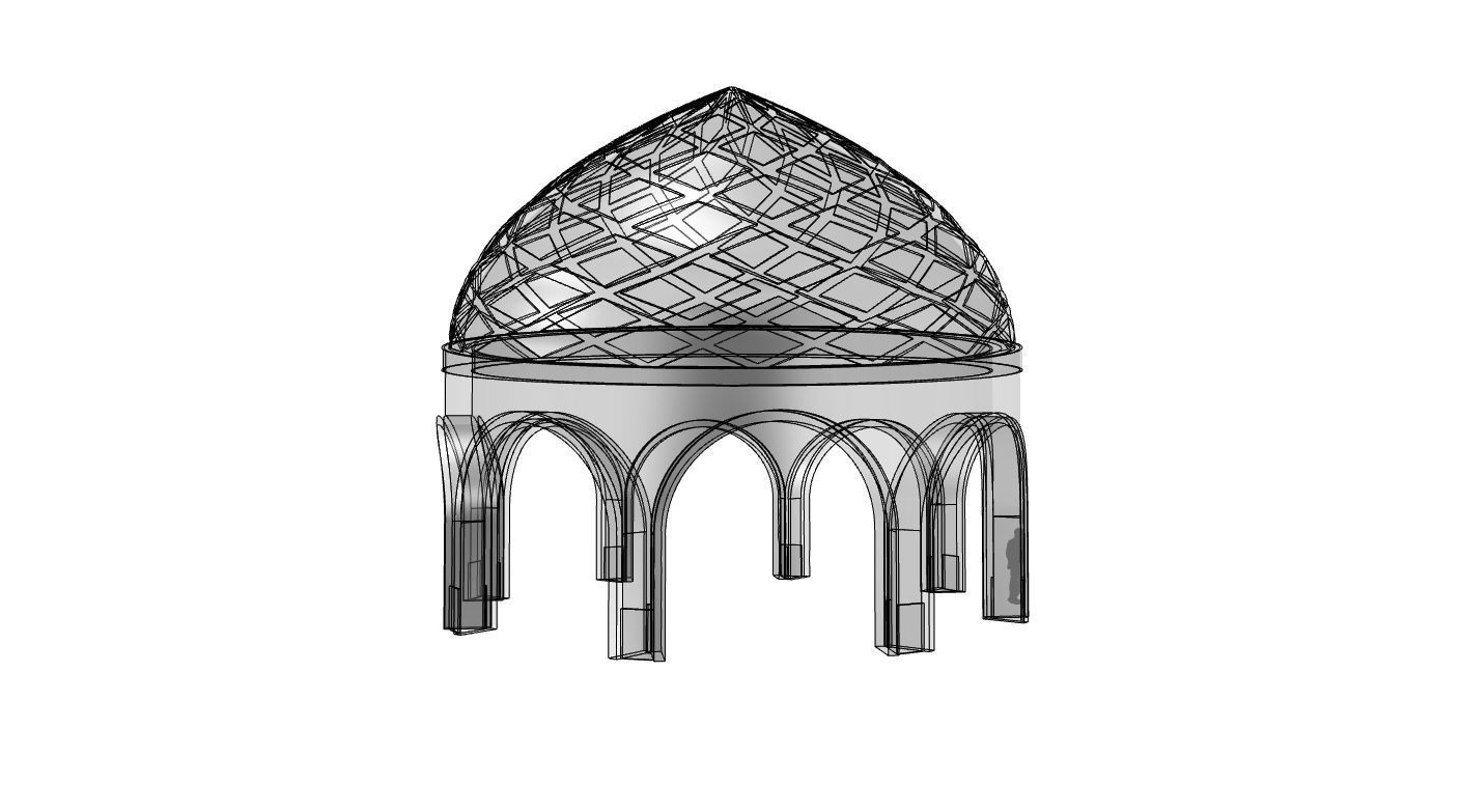 Dome Temple Diamond Pattern 3D model_46