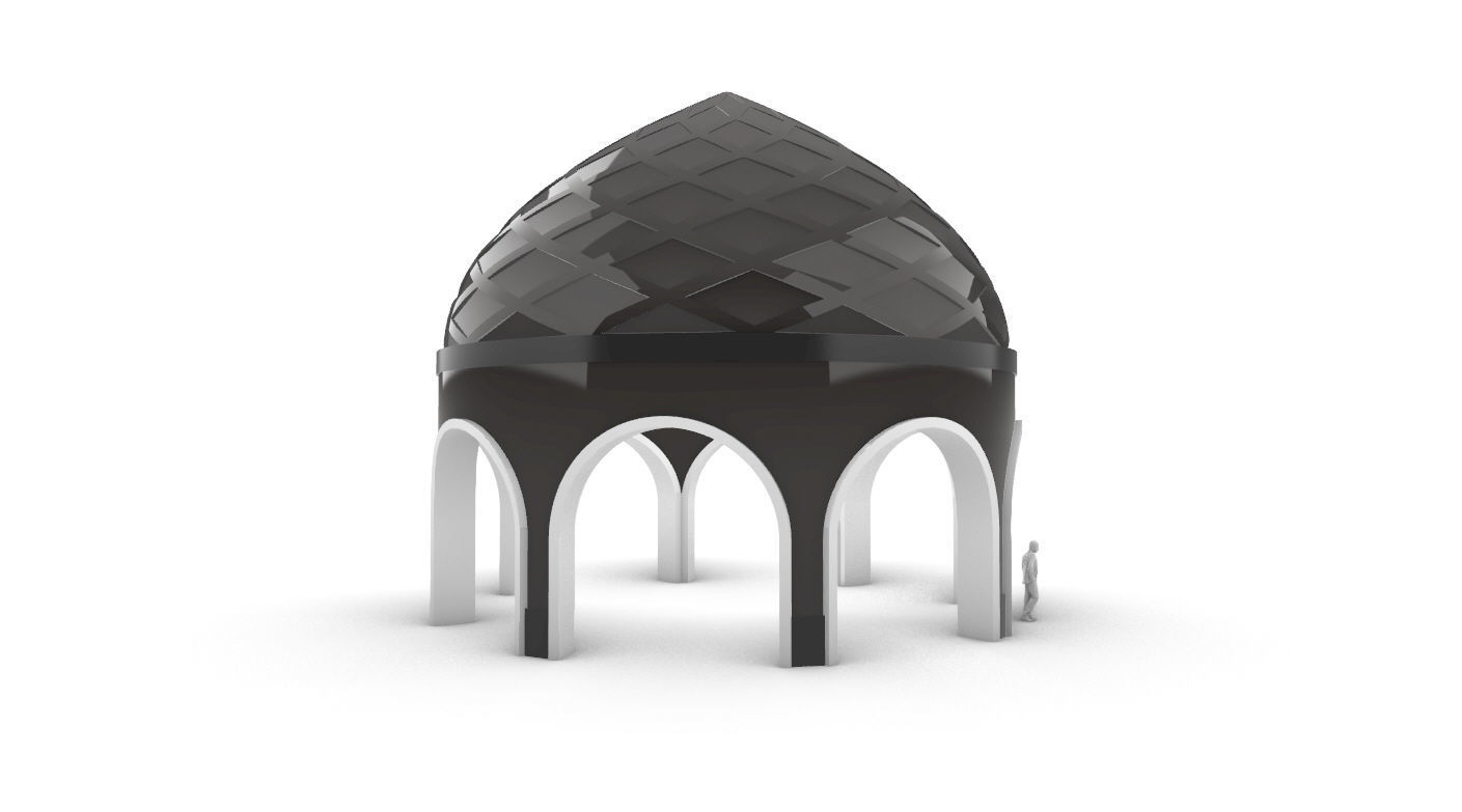 Dome Temple Diamond Pattern 3D model_47