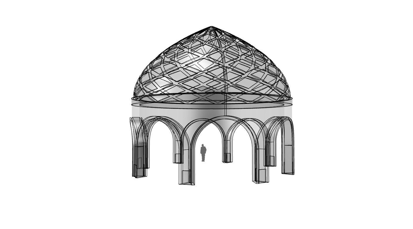 Dome Temple Diamond Pattern 3D model_31