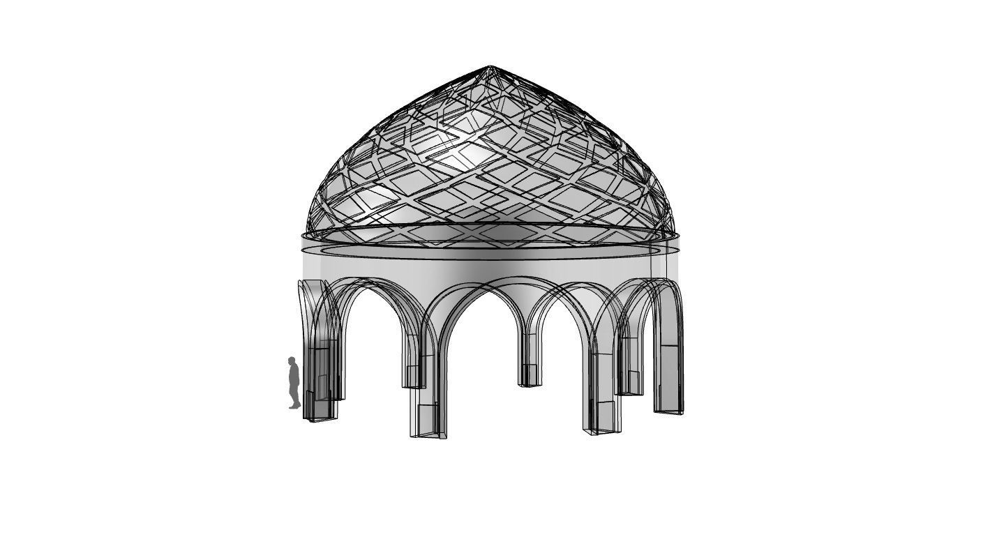 Dome Temple Diamond Pattern 3D model_16