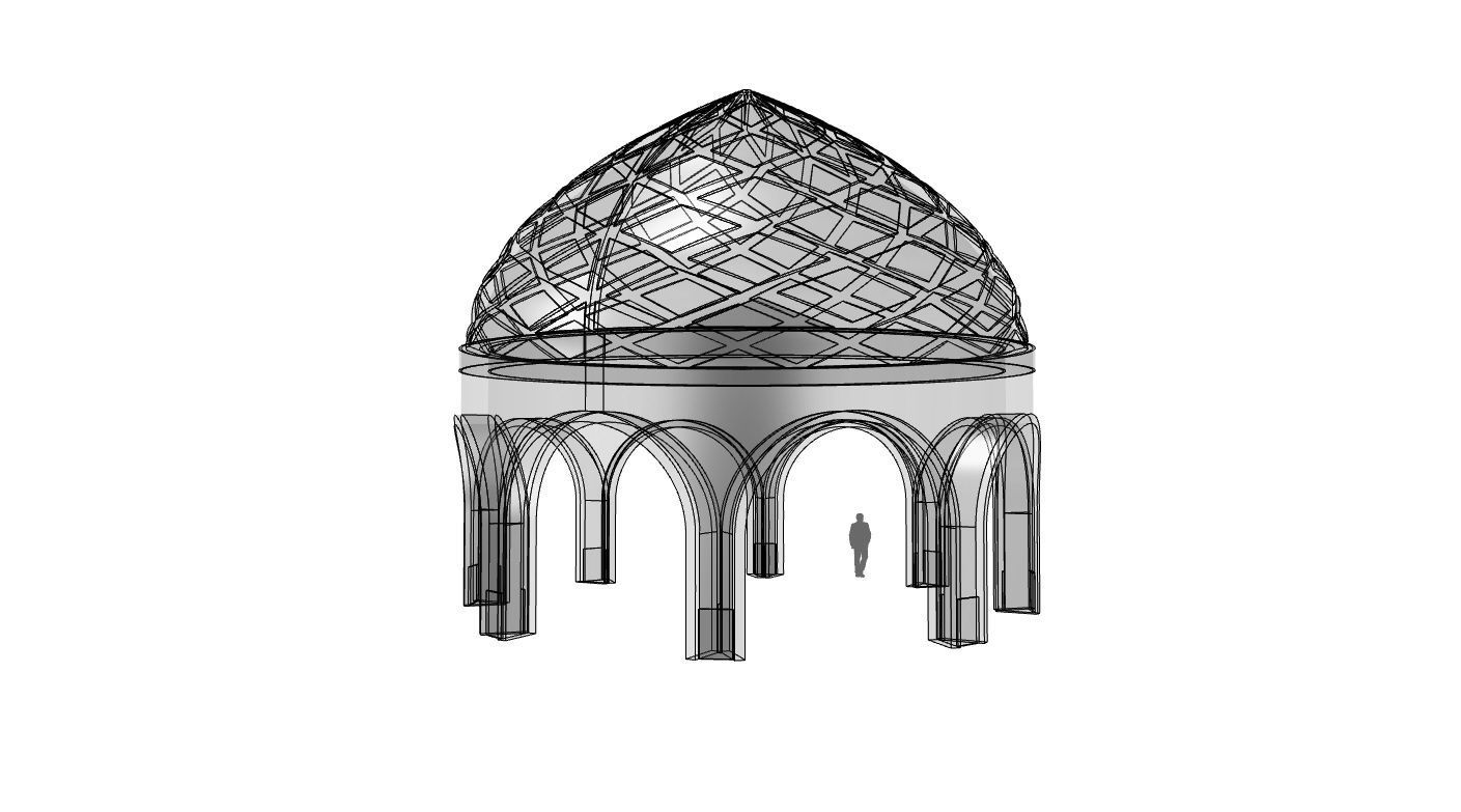 Dome Temple Diamond Pattern 3D model_37