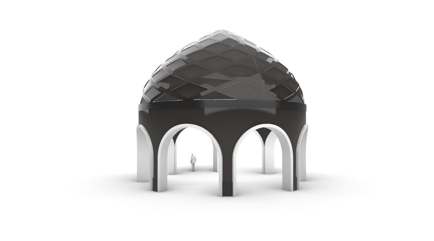 Dome Temple Diamond Pattern 3D model_26
