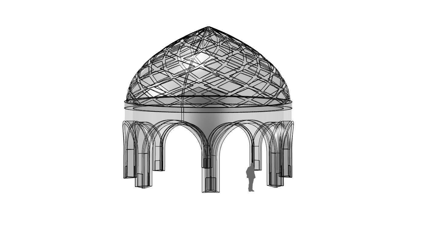Dome Temple Diamond Pattern 3D model_58