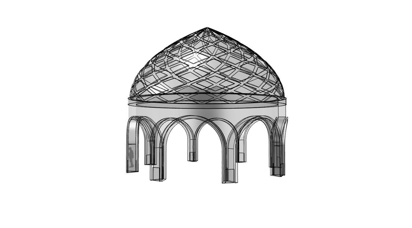 Dome Temple Diamond Pattern 3D model_19
