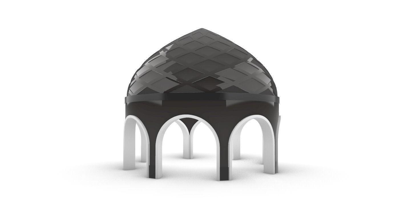 Dome Temple Diamond Pattern 3D model_17