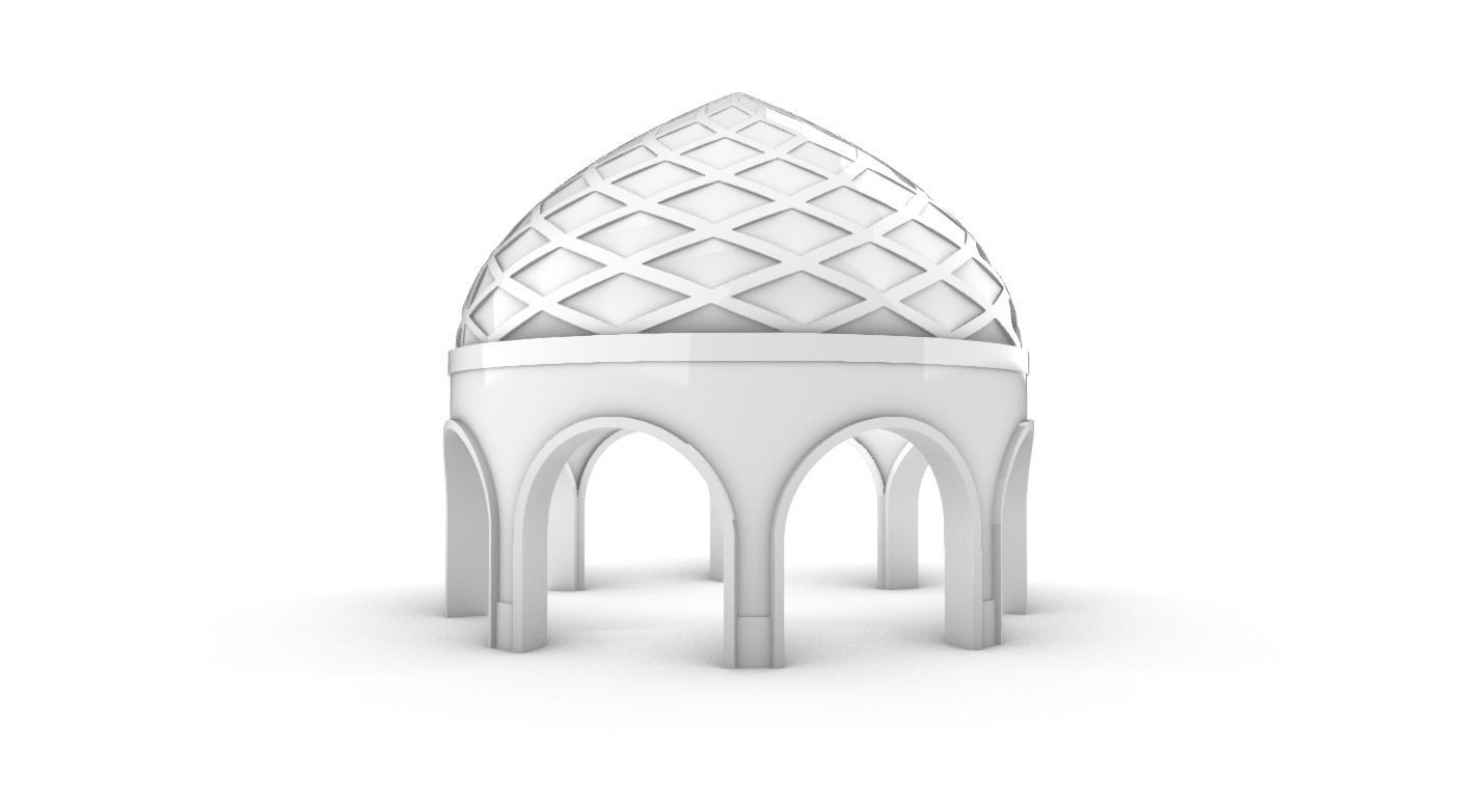 Dome Temple Diamond Pattern 3D model_42