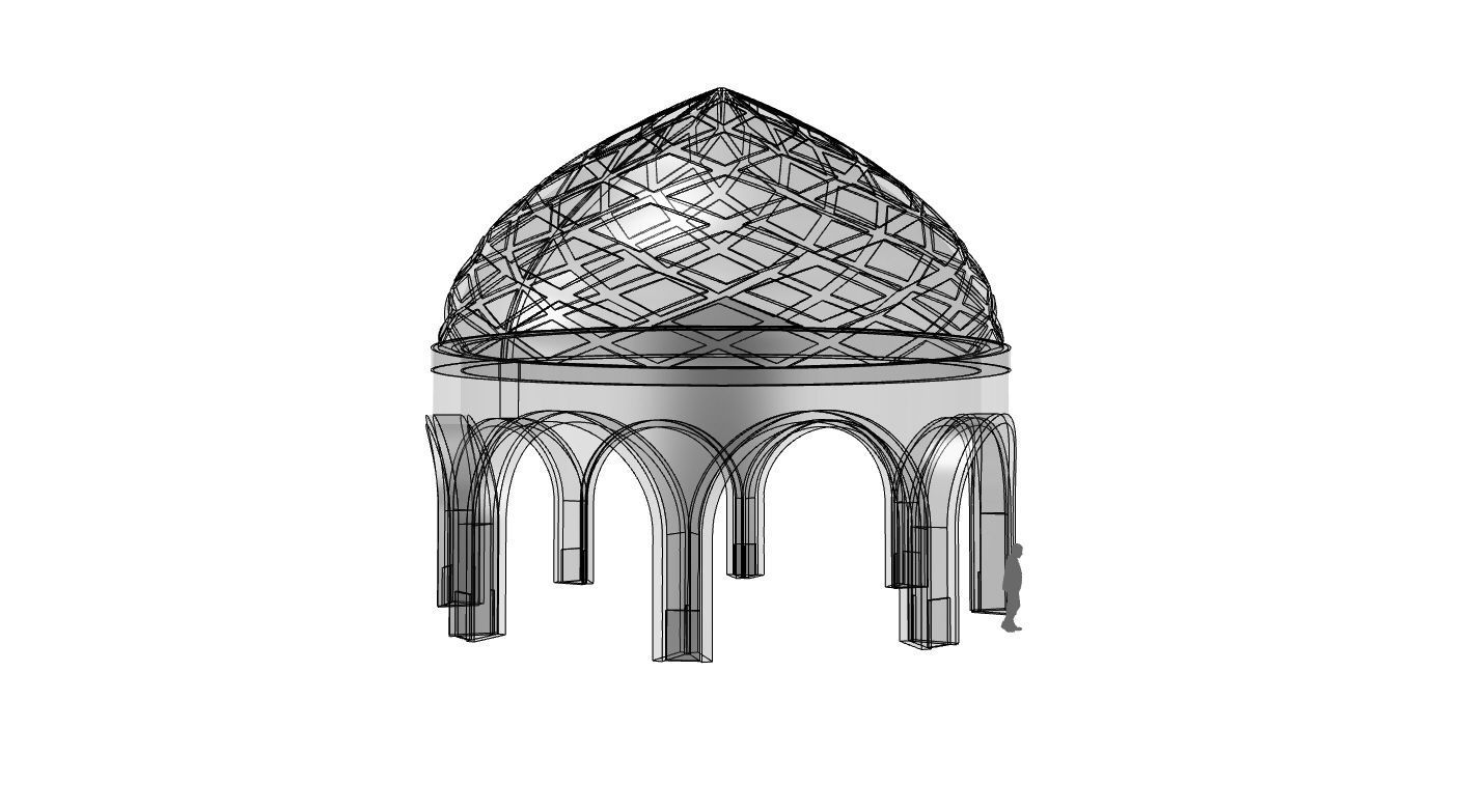 Dome Temple Diamond Pattern 3D model_52