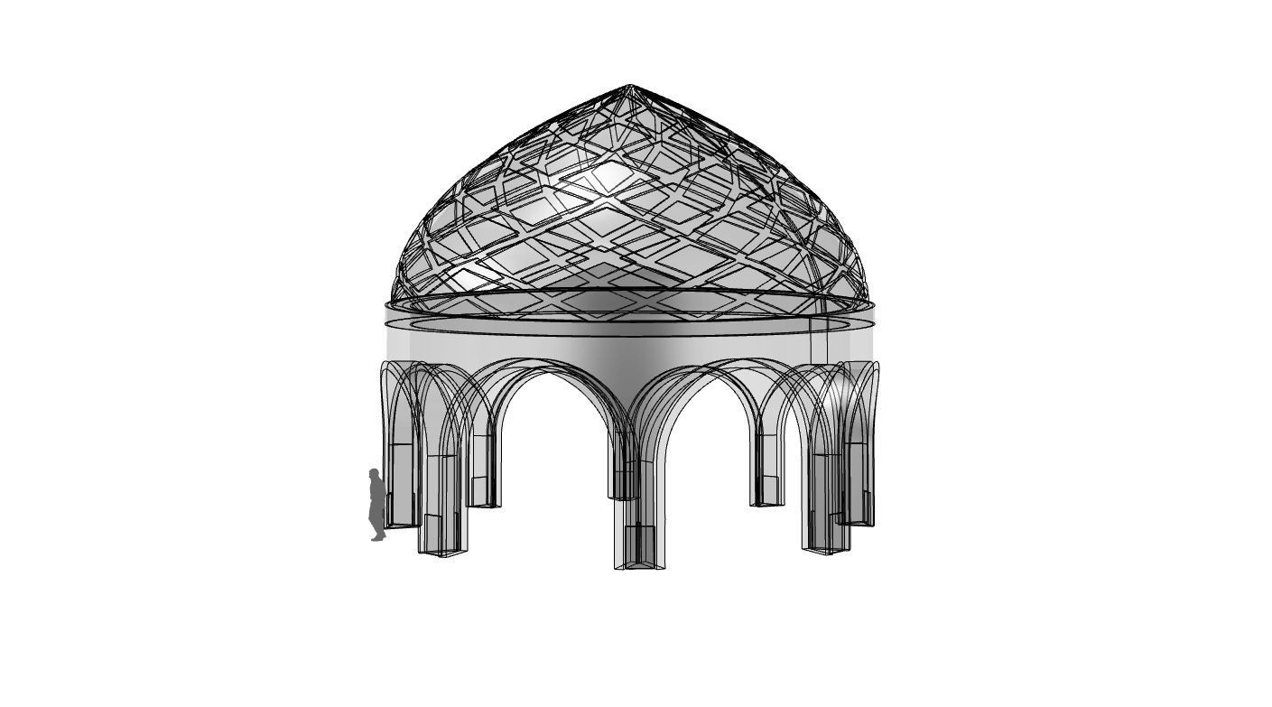 Dome Temple Diamond Pattern 3D model_13