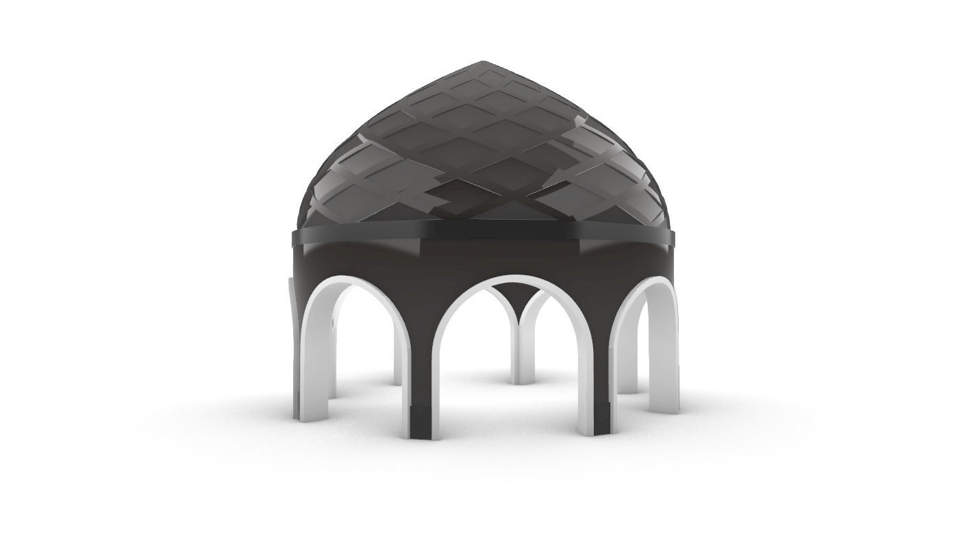 Dome Temple Diamond Pattern 3D model_44