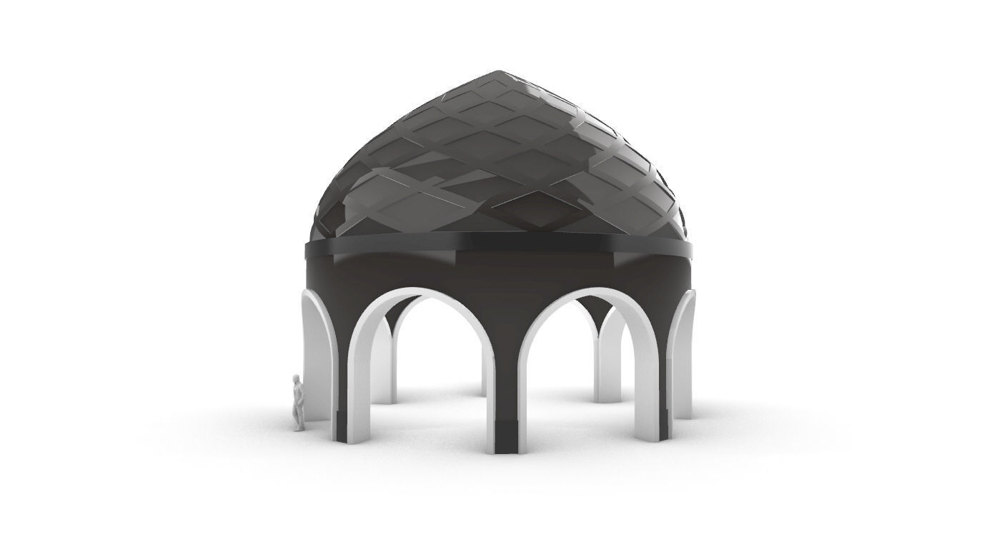 Dome Temple Diamond Pattern 3D model_11