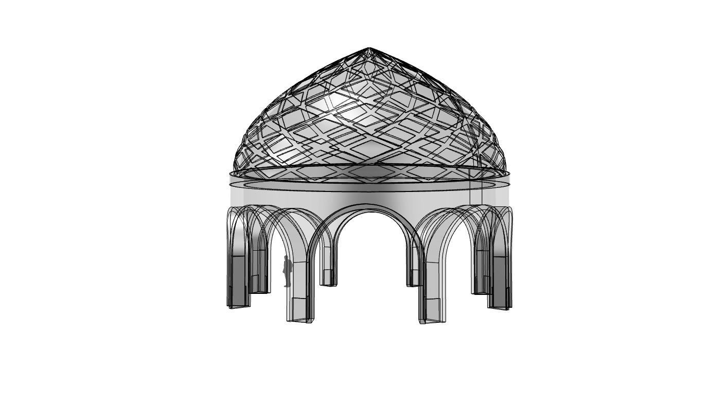Dome Temple Diamond Pattern 3D model_25