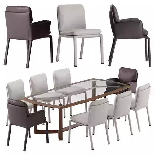 Natuzzi Ambra chair Amber table set