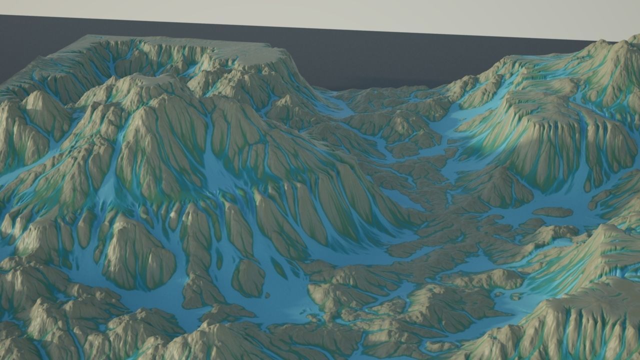 Stylized Terrain 3D model_2