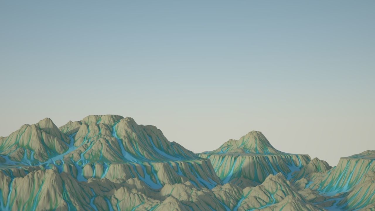 Stylized Terrain 3D model_3