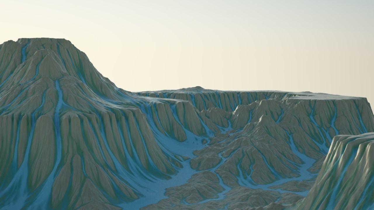 Stylized Terrain 3D model_5