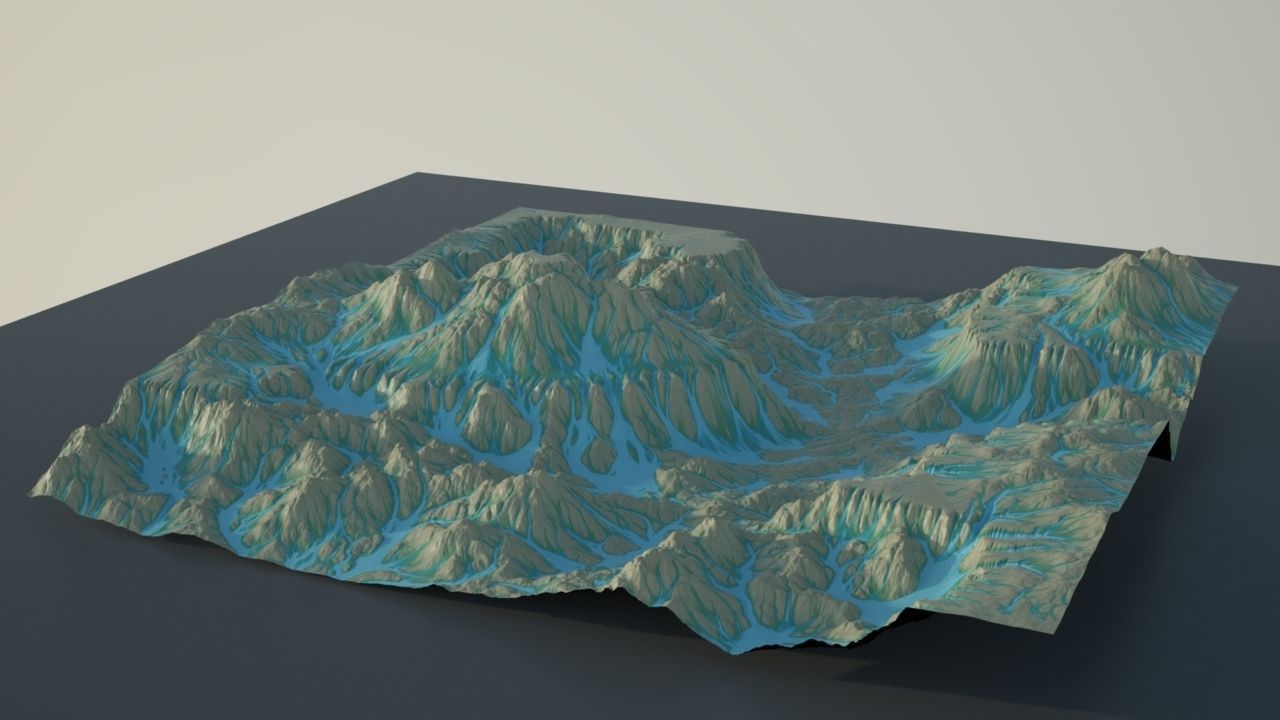 Stylized Terrain 3D model_4
