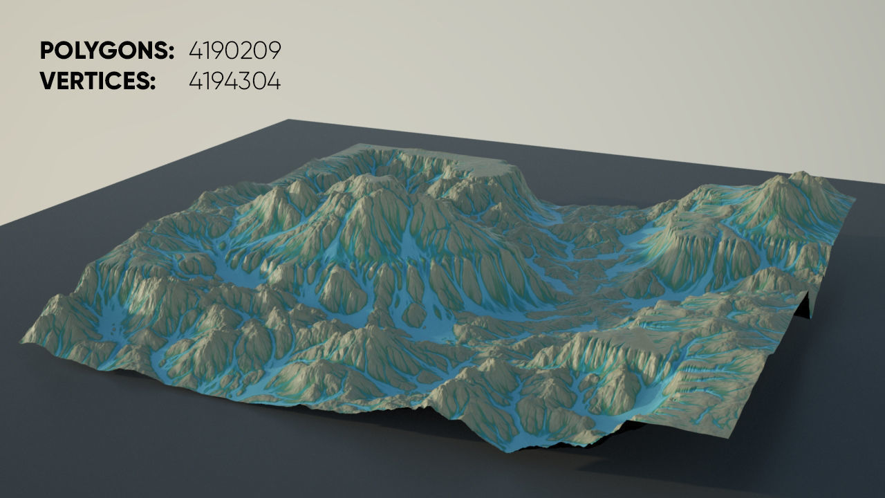 Stylized Terrain 3D model_1