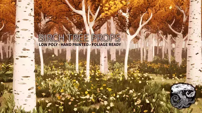 Birch Tree Environment Tree Props UE4 Game Ready