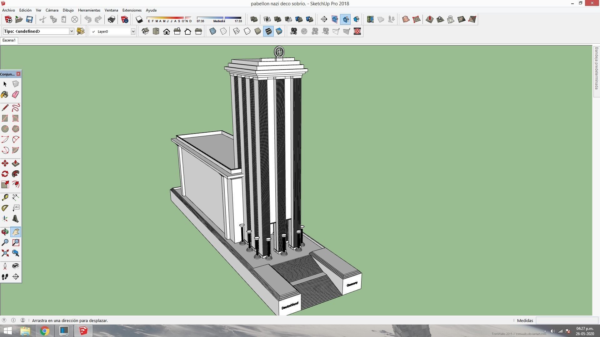 Nazi Germany Pavilion at the 1937 Paris International Exposition Low-poly 3D model_14