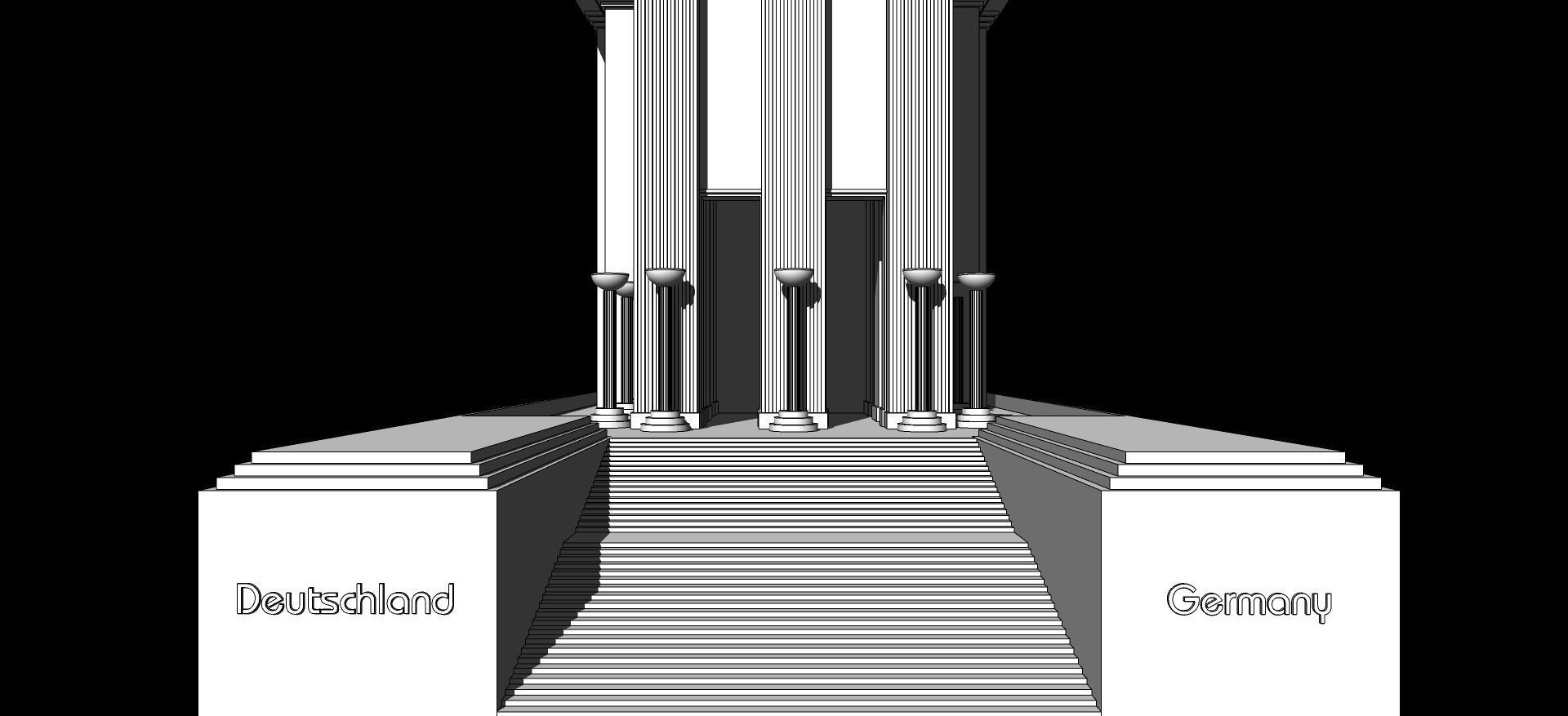 Nazi Germany Pavilion at the 1937 Paris International Exposition Low-poly 3D model_4