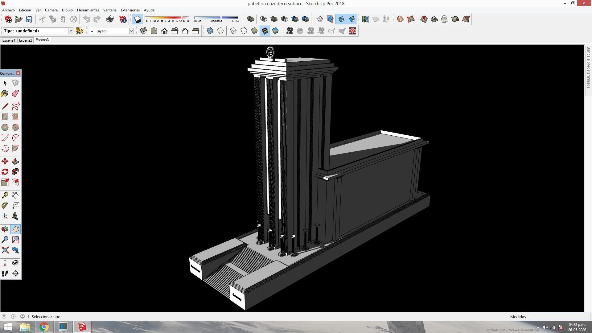 Nazi Germany Pavilion at the 1937 Paris International Exposition Low-poly 3D model_7