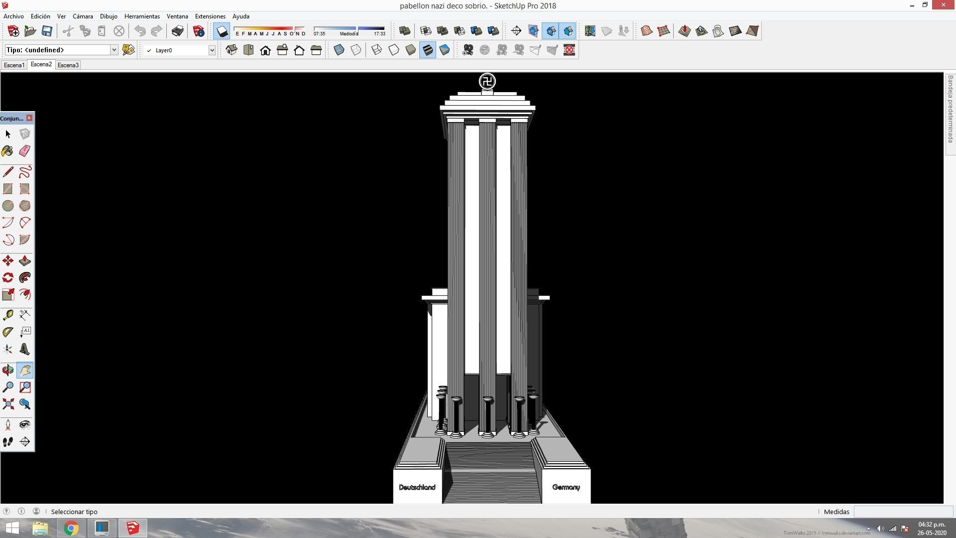 Nazi Germany Pavilion at the 1937 Paris International Exposition Low-poly 3D model_6