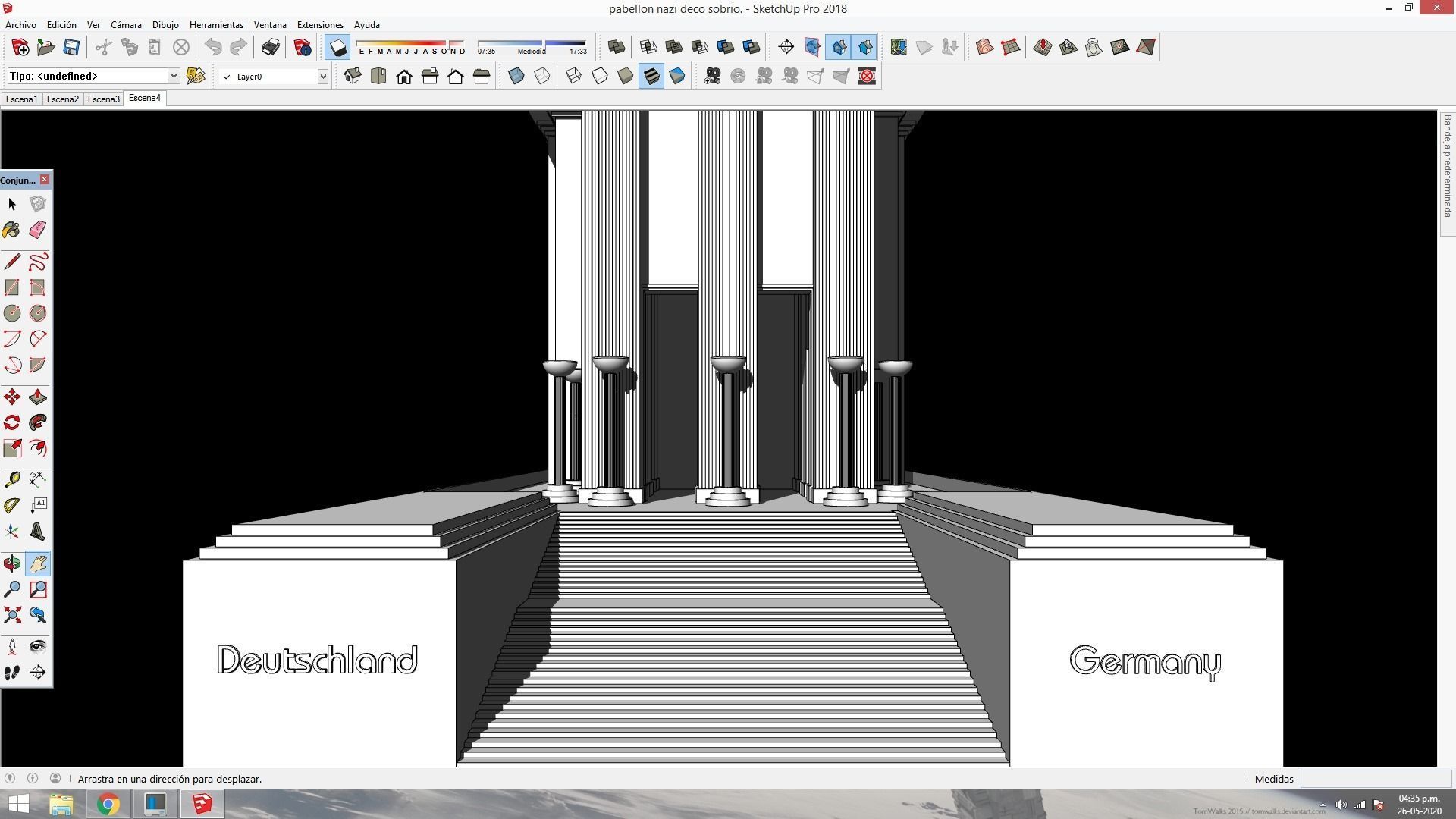 Nazi Germany Pavilion at the 1937 Paris International Exposition Low-poly 3D model_8