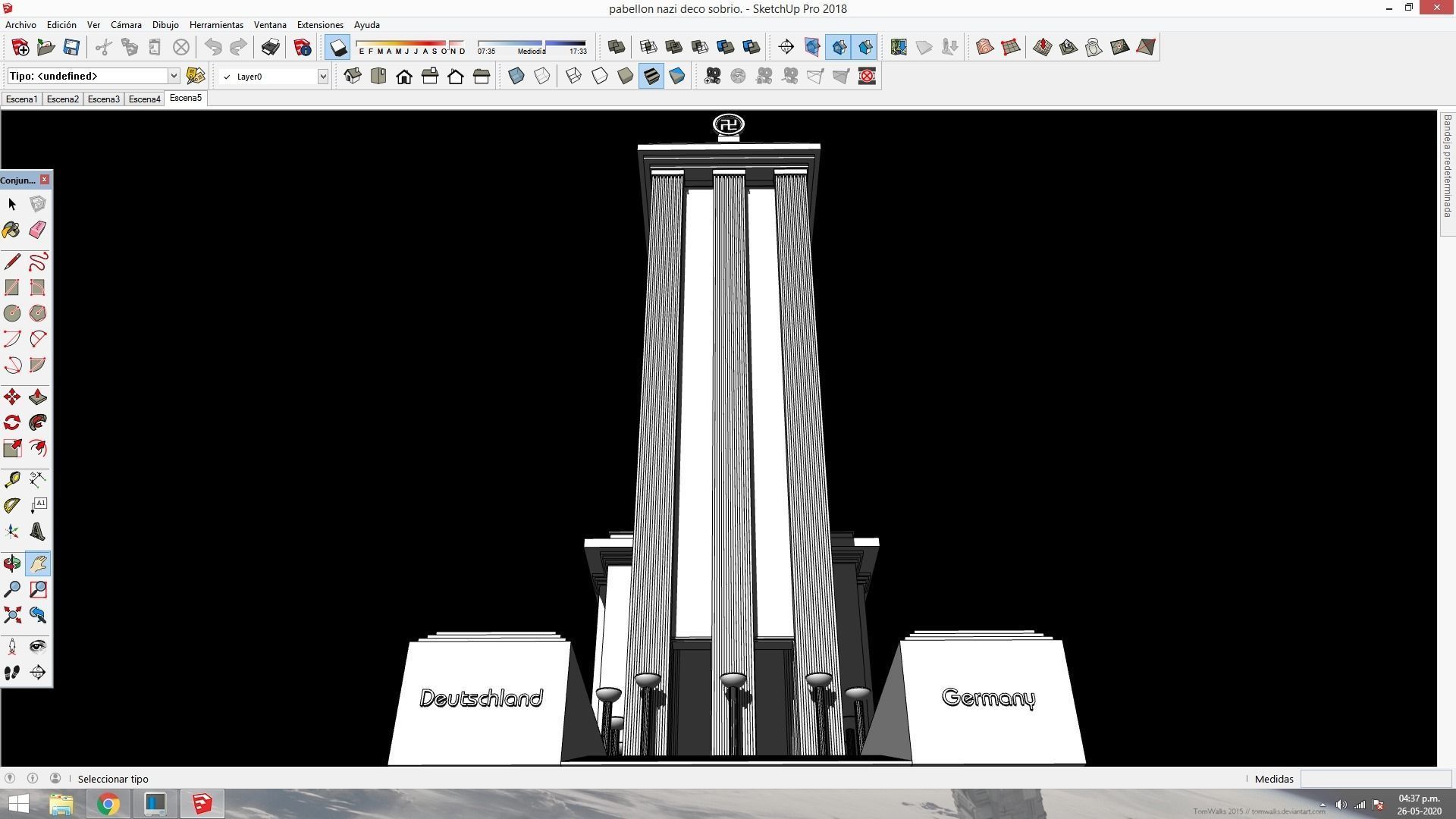 Nazi Germany Pavilion at the 1937 Paris International Exposition Low-poly 3D model_5