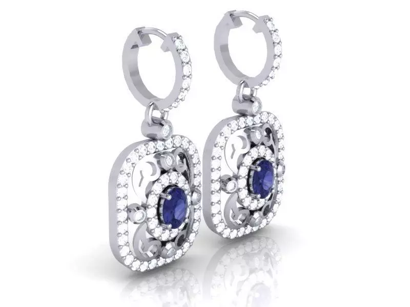 Fancy Earring With English Lock 3D print model