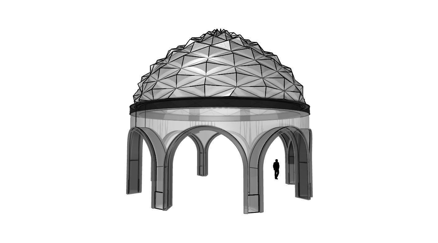 Dome Temple Diamond Pattern 3D model_73