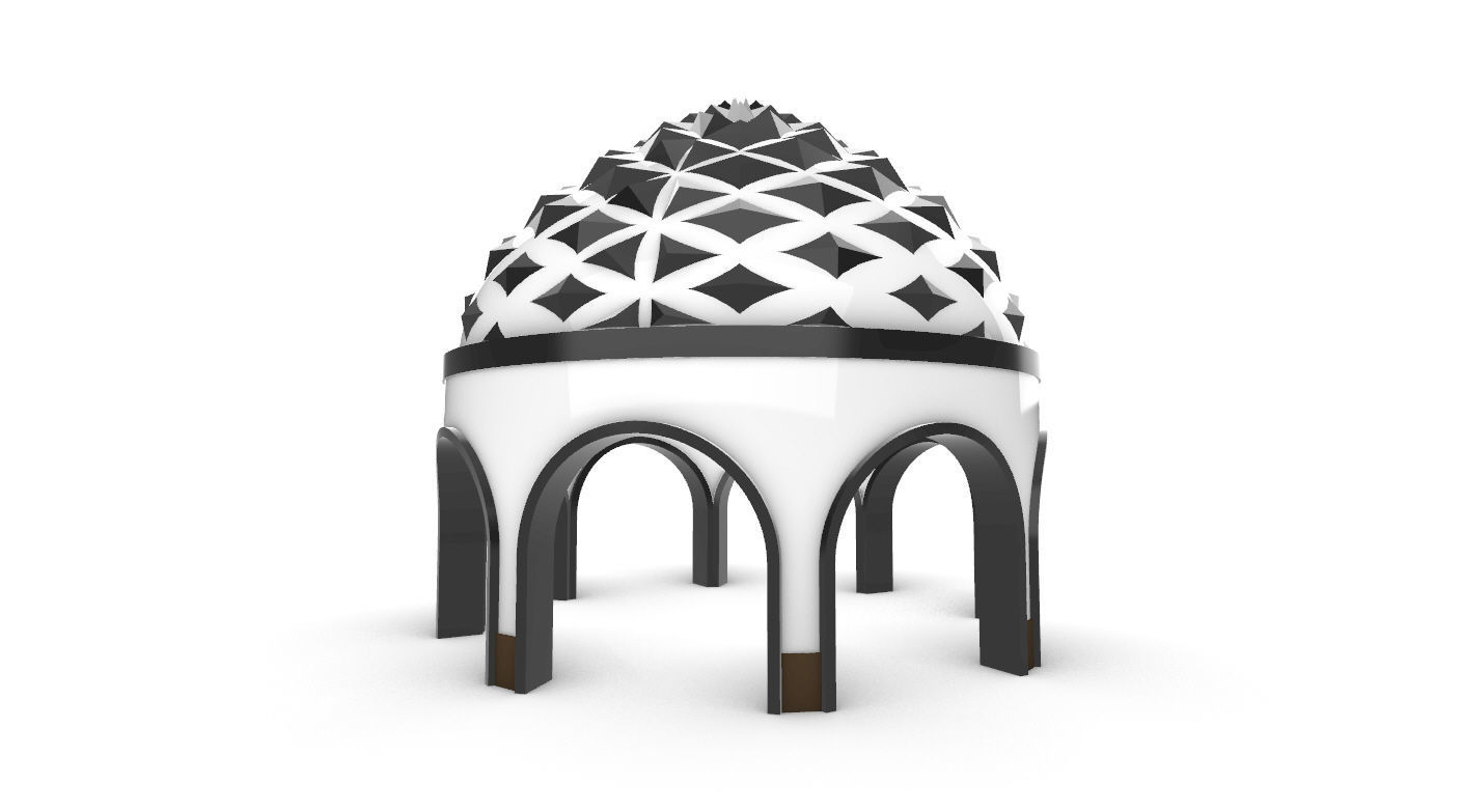 Dome Temple Diamond Pattern 3D model_11
